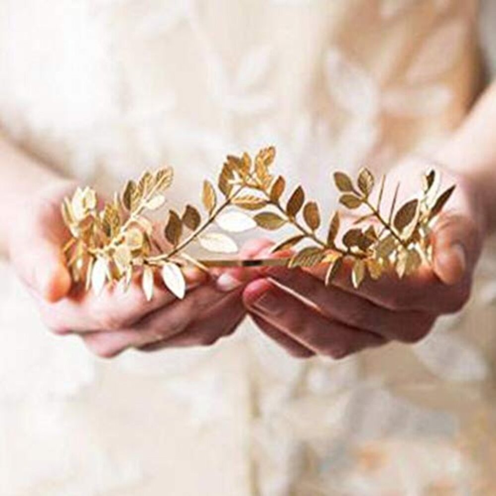Bridal‎ Gold Leaf Crown Headband Bridal Tiara